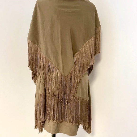 Michael Kors RTW Vintage 90s 2 Piece Set M Silk Fringe Skirt & Wrap Scarf - Picture 4 of 15